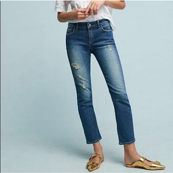 Anthropologie Pilcro High-Rise Twist-Seam Slim Boyfriend Jeans Light Wash 27 - Picture 9 of 16